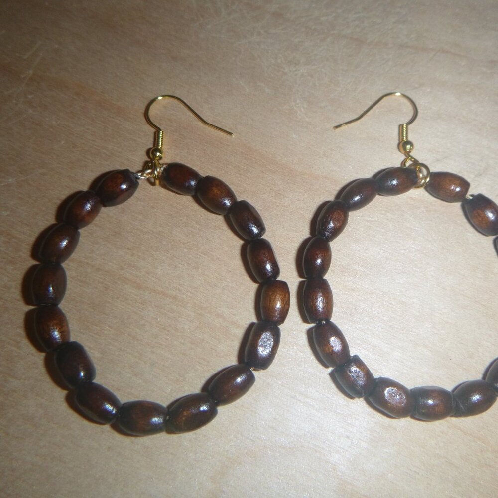Afrocentric Earrings / Beaded Earrings / Wooden Earrings / Handcrafted Earrings